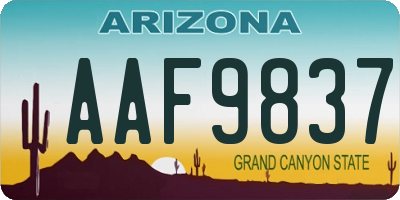 AZ license plate AAF9837