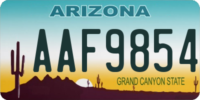 AZ license plate AAF9854