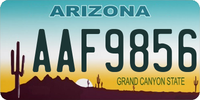 AZ license plate AAF9856