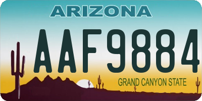 AZ license plate AAF9884