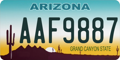AZ license plate AAF9887