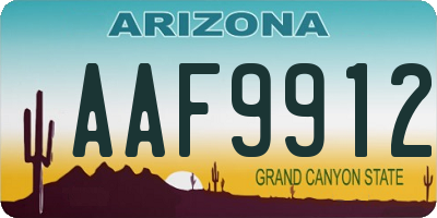 AZ license plate AAF9912