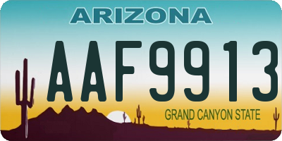 AZ license plate AAF9913