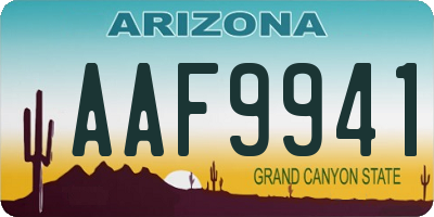 AZ license plate AAF9941