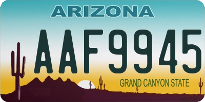 AZ license plate AAF9945