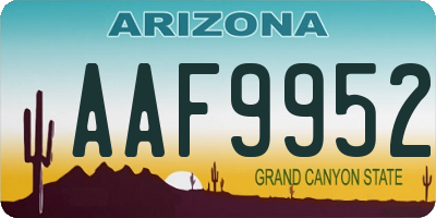 AZ license plate AAF9952