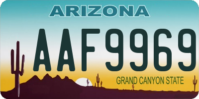 AZ license plate AAF9969