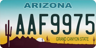 AZ license plate AAF9975