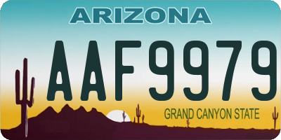 AZ license plate AAF9979