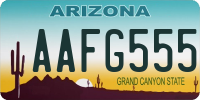 AZ license plate AAFG555