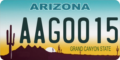 AZ license plate AAG0015