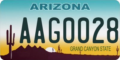 AZ license plate AAG0028