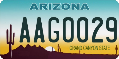 AZ license plate AAG0029