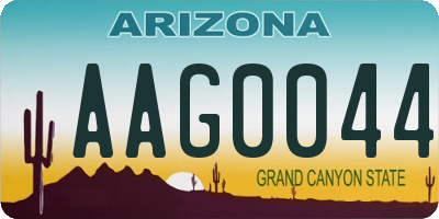 AZ license plate AAG0044