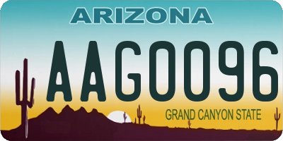 AZ license plate AAG0096
