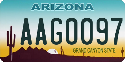 AZ license plate AAG0097