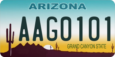 AZ license plate AAG0101