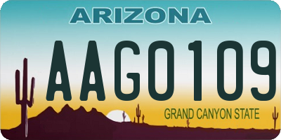 AZ license plate AAG0109