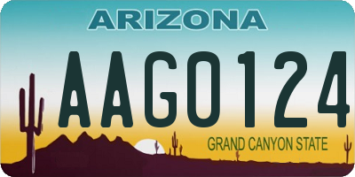 AZ license plate AAG0124