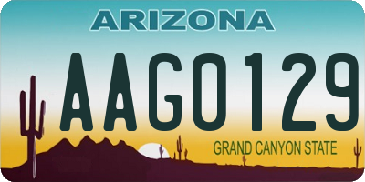 AZ license plate AAG0129