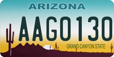 AZ license plate AAG0130