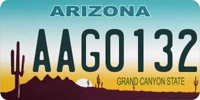 AZ license plate AAG0132