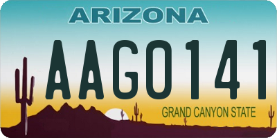 AZ license plate AAG0141