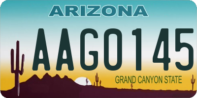 AZ license plate AAG0145