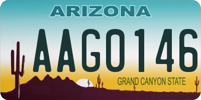 AZ license plate AAG0146