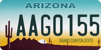 AZ license plate AAG0155