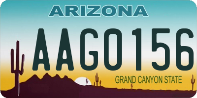 AZ license plate AAG0156