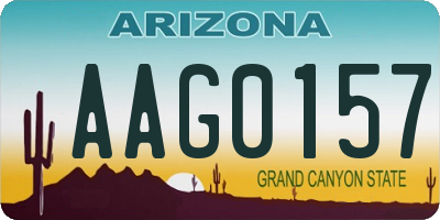 AZ license plate AAG0157