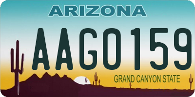 AZ license plate AAG0159