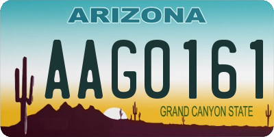 AZ license plate AAG0161