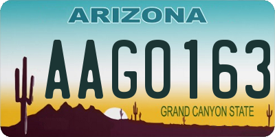 AZ license plate AAG0163