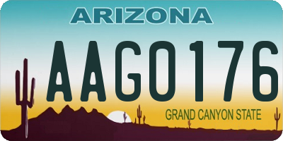 AZ license plate AAG0176