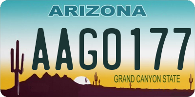 AZ license plate AAG0177