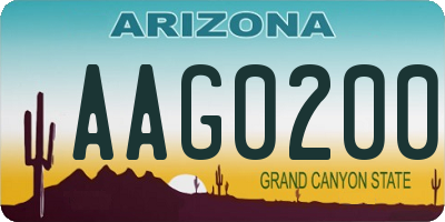 AZ license plate AAG0200