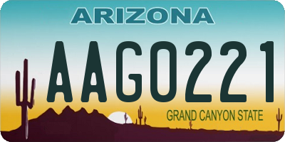 AZ license plate AAG0221