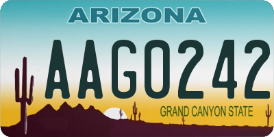 AZ license plate AAG0242