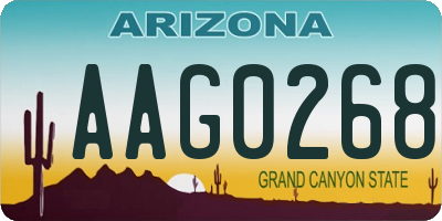 AZ license plate AAG0268