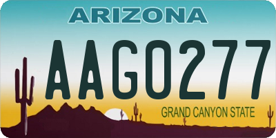 AZ license plate AAG0277
