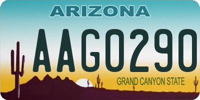 AZ license plate AAG0290
