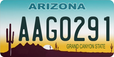 AZ license plate AAG0291