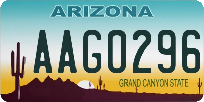 AZ license plate AAG0296