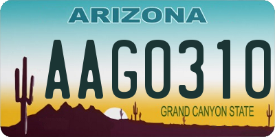 AZ license plate AAG0310