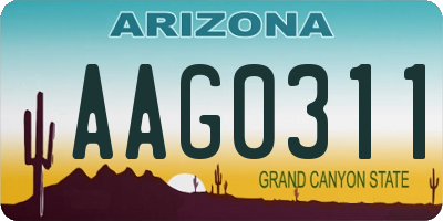 AZ license plate AAG0311