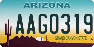AZ license plate AAG0319