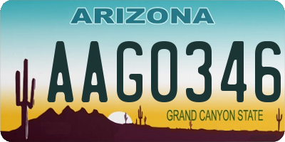 AZ license plate AAG0346