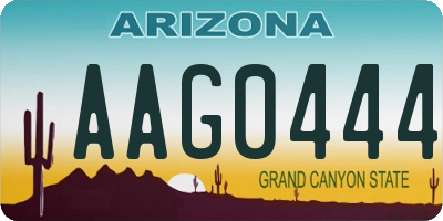 AZ license plate AAG0444